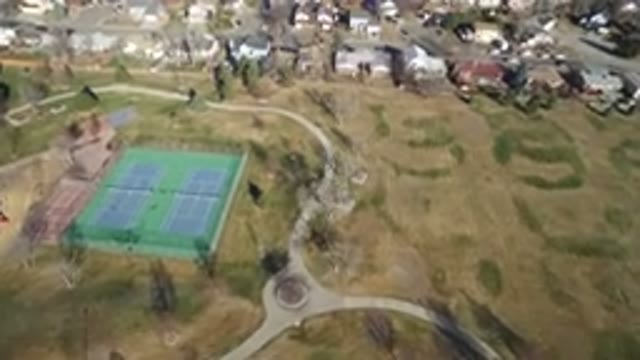HIDDEN LAKE COLORADO-2016: Bird's Eye View Of Tennis Courts In The Middle Of