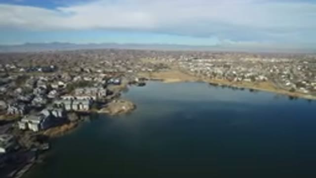 HIDDEN LAKE COLORADO-2016: City Viewed House Trees CloudWater And All Overview