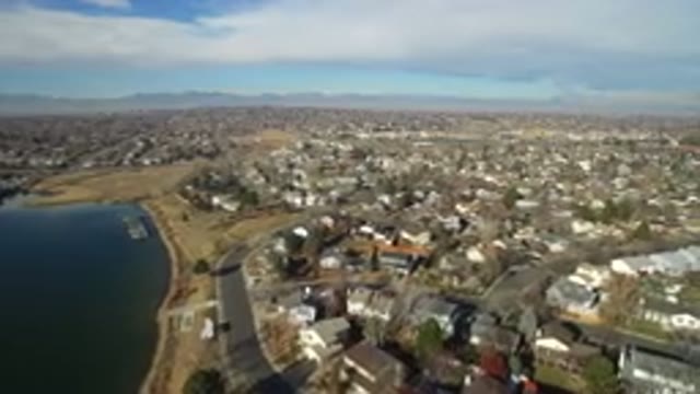 HIDDEN LAKE COLORADO-2016: In The Sky Overlooking The Houses That Have Trees And