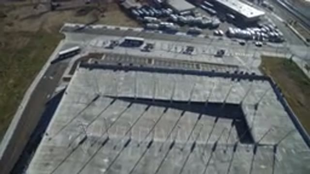 HIDDEN LAKE COLORADO-2016: Panoramic View Of A Parking Garage Complete With Some