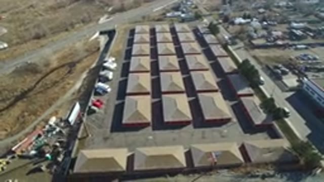 HIDDEN LAKE COLORADO-2016: Drone Footage Above An Industrial Group Of Buildings