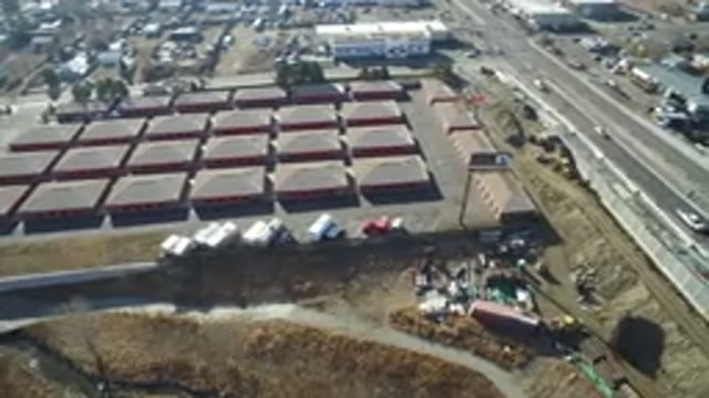 HIDDEN LAKE COLORADO-2016: Drone Footage Over City Roads Traffic Billboard
