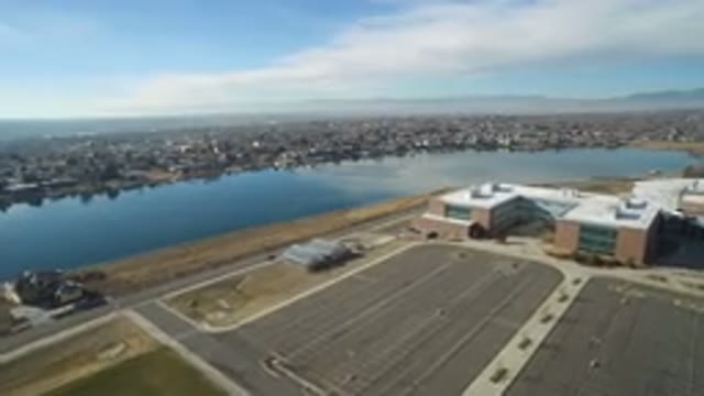 HIDDEN LAKE COLORADO-2016: Aerial Footage Of A Large Body Of Water Near A Large