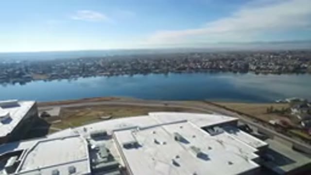 HIDDEN LAKE COLORADO-2016: Aerial View Of A Lake In The Middle Of A City With