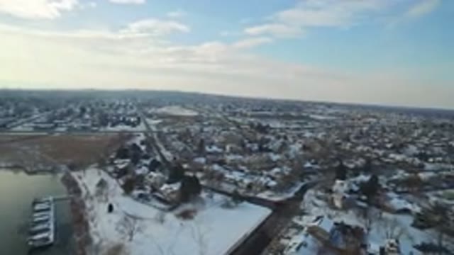 HIDDEN LAKE COLORADO-2016: Moving Aerial View Of Neighborhood On A Cloudy Day