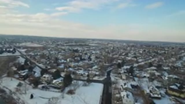 HIDDEN LAKE COLORADO-2016: Drone Footage Over Town Streets Buildings Snow