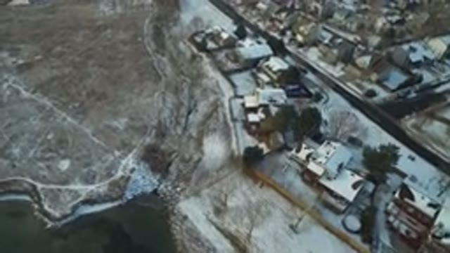HIDDEN LAKE COLORADO-2016: Video Flyover of Cold Snowy Homes Overlooking Water