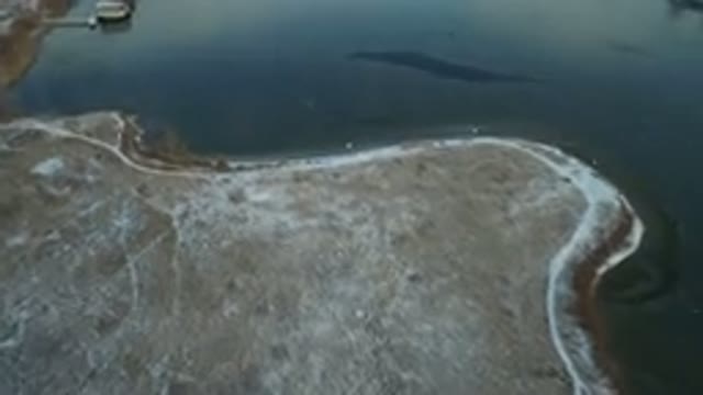 HIDDEN LAKE COLORADO-2016: Beautiful Birds-Eye View Of Island Land Meeting Ocean