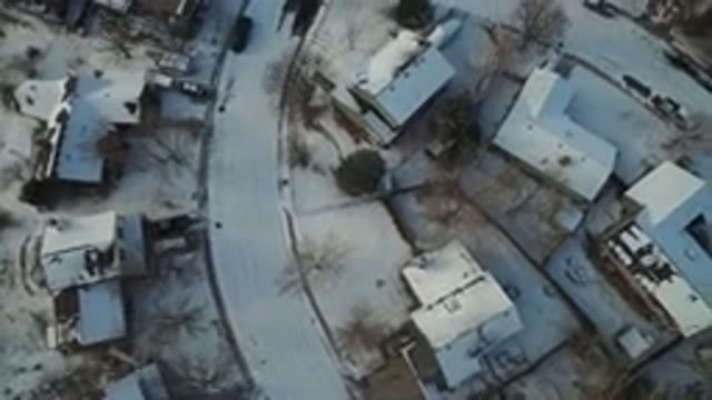 HIDDEN LAKE COLORADO-2016: Drone View Of A Beautiful Neighborhood On A Cold Winter Morning