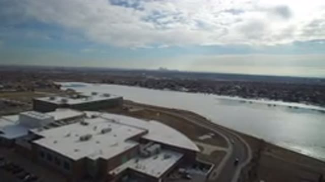 HIDDEN LAKE COLORADO-2016: Aerial Footage Of Large Buildings Near A Giant Body Of Water