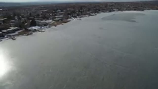 HIDDEN LAKE COLORADO-2016: Aerial Footage Of A Giant Body Of Frozen Water And A