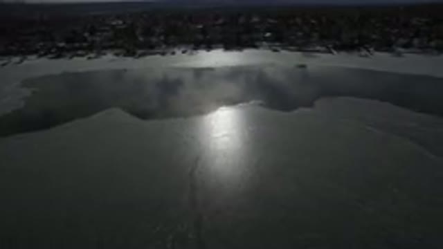 HIDDEN LAKE COLORADO-2016: Large Aerial Footage Of A Giant Pond That Is Almost Frozen