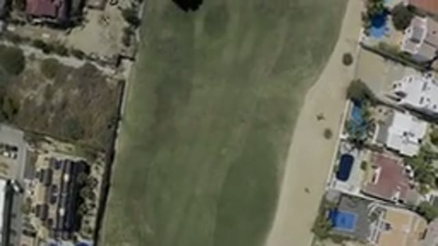 LOS CABOS MEXICO-2019: Bird's Eye View Of Golf Course With Sand Trap And Houses