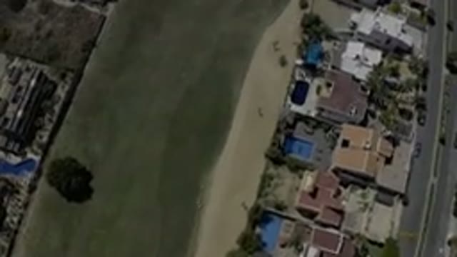LOS CABOS MEXICO-2019: Aerial View Of Houses In Residential Beachside Suburb