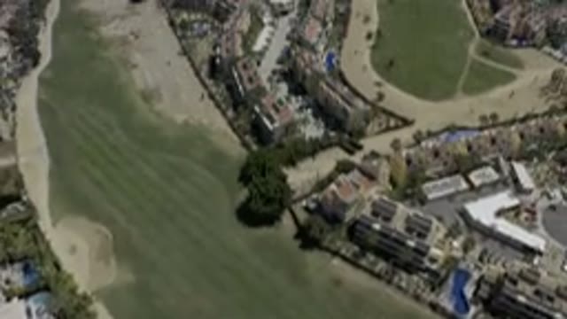 LOS CABOS MEXICO-2019: Drone Footage Coastal Beach Town Surveying Golf Course