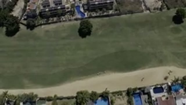 LOS CABOS MEXICO-2019: Aerial View Of A Golf Course And Luxury Homes