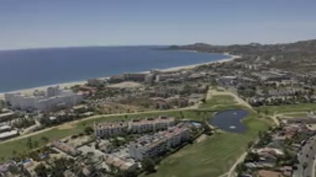 LOS CABOS MEXICO-2019: View Of A Township Near Blue Sea Coast With Lot Of Open Spaces