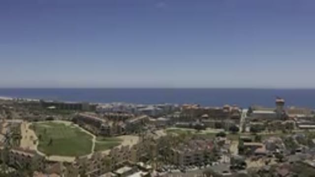 LOS CABOS MEXICO-2019: Drone Video Of A Coastal Town Near A Sea