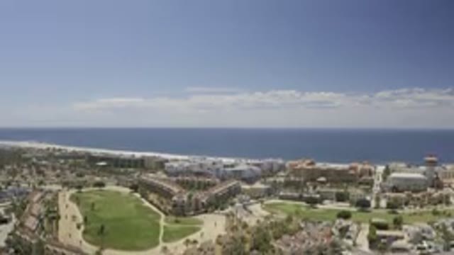 LOS CABOS MEXICO-2019: View Of A Beachfront Community On A Sunny Day With The