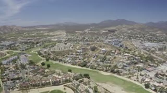 LOS CABOS MEXICO-2019: Sky Cottage On A Mountain Ridge With Trees And Peaks