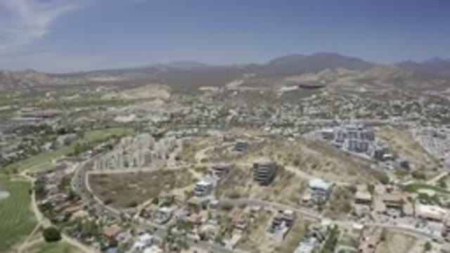 LOS CABOS MEXICO-2019: Aerial View Of A Town Filled With Houses And A Hill
