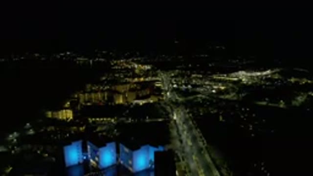 LOS CABOS MEXICO-2019: Distant View of a Large Dark Night City