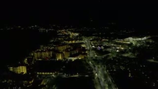 LOS CABOS MEXICO-2019: A City Night View Full Of Lights And Lightning Building