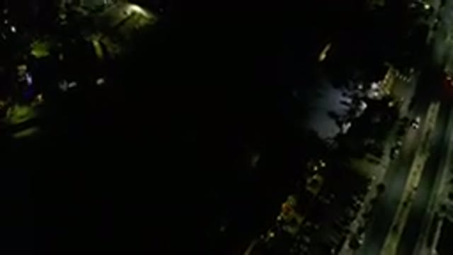 LOS CABOS MEXICO-2019: Top View Of A Neighborhood In The Dark Of The Night