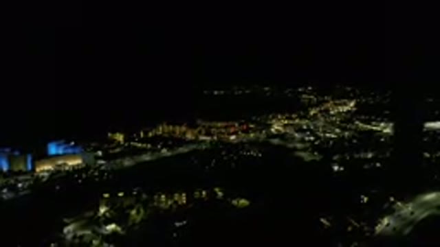 LOS CABOS MEXICO-2019: Top View Dark Mode Lights In Buildings Industrial Area