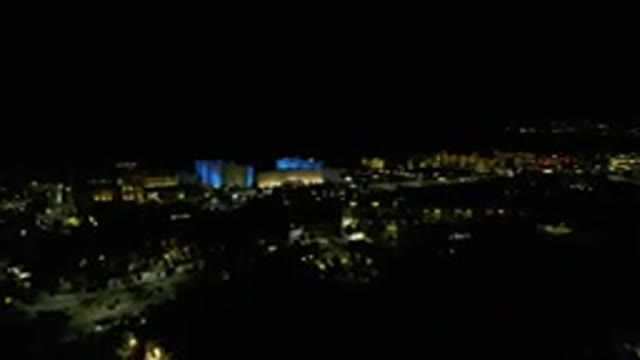 LOS CABOS MEXICO-2019: Video Of A Dark Night With Dim Lights Illuminating A City
