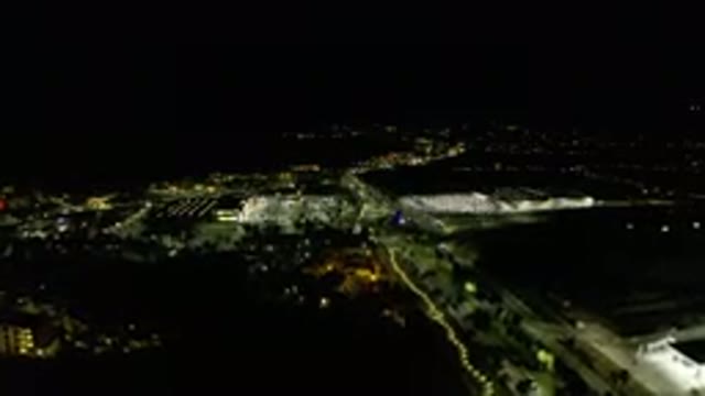 LOS CABOS MEXICO-2019: The Lighted Up Looping Highway Under The Night Sky Looks