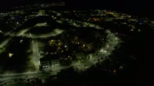 LOS CABOS MEXICO-2019: Sky View At Night Of City Lights And Great Size Buildings