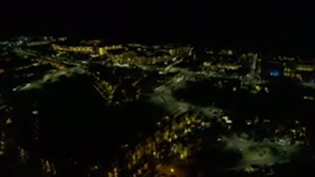 LOS CABOS MEXICO-2019: Aerial Footage Of A Dimly Lit University With Hardly
