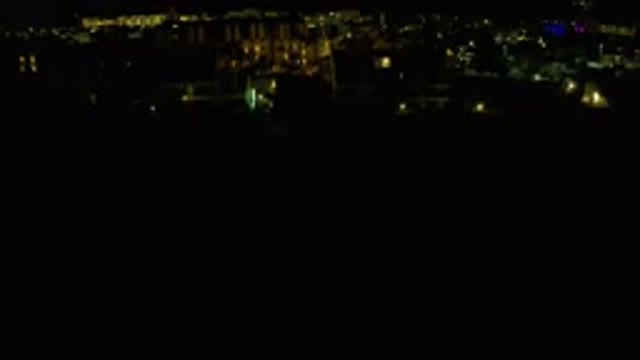 LOS CABOS MEXICO-2019: Drone Footage Descending Over Lit City at Night