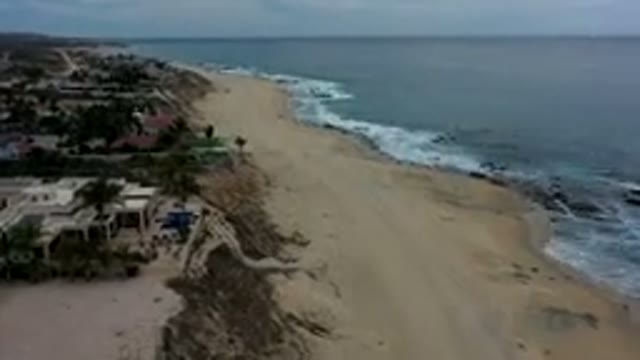 LOS CABOS MEXICO-2019: Bird's Eye View Of Time-Lapsed Ocean Waves Hitting Shore