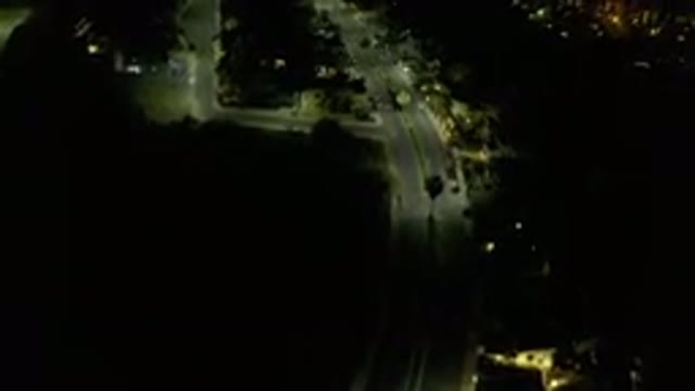 LOS CABOS MEXICO-2019: Overview Of A Dark City With Street Lights And Empty Streets