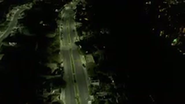 LOS CABOS MEXICO-2019: Drone Footage Flying Over a Road at Night