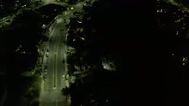 LOS CABOS MEXICO-2019: Bird's Eye View Of A Lone Highway With Lights In The Night