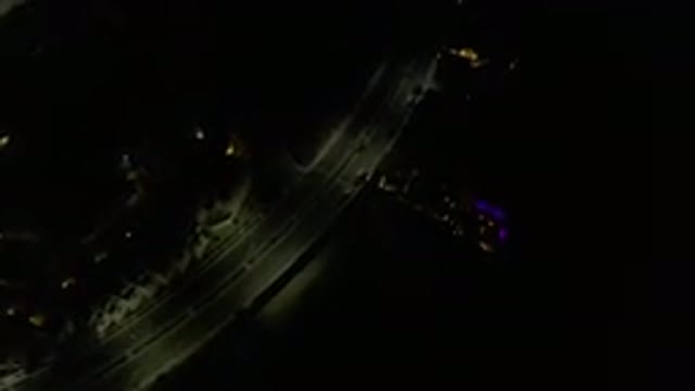 LOS CABOS MEXICO-2019: Air Footage Of A Highway Without Cars Taken At Night