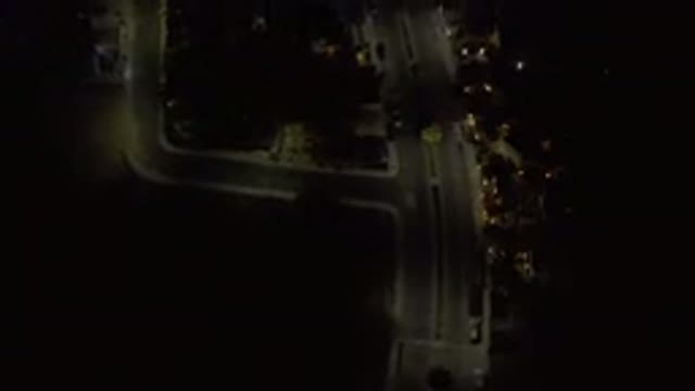LOS CABOS MEXICO-2019: Aerial View At Night Of A Main Road Lit With Street Lights