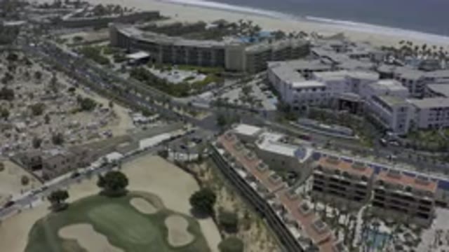 LOS CABOS MEXICO-2019: Overhead View Of An Urban Area Featuring A Golf Course