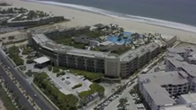 LOS CABOS MEXICO-2019: Aerial View Over Building With Pool Adjacent To Beach And Ocean
