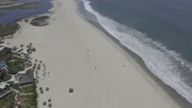 LOS CABOS MEXICO-2019: Aerial View Of An Empty Beach With Houses And Water On