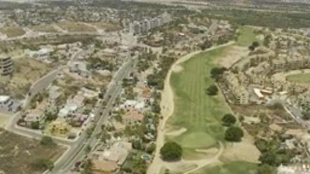 LOS CABOS MEXICO-2019: An Aerial View Of An Urban Area With A Golf Course With