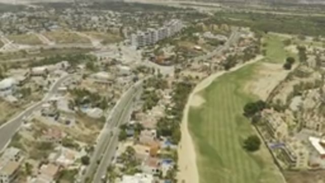 LOS CABOS MEXICO-2019: Aerial View Of Several Houses And Buildings And Land