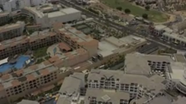 LOS CABOS MEXICO-2019: Moving Aerial View Of Urban Area Of Mostly The Tops Of Buildings