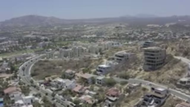 LOS CABOS MEXICO-2019: Urban Area Of A Township In A Hilly Area With Constructed Roads And Buildings