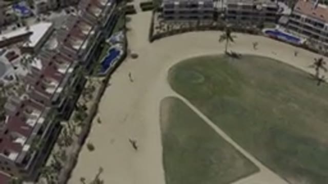 LOS CABOS MEXICO-2019: Top View Of An Open Field With Several Buildings And Pool