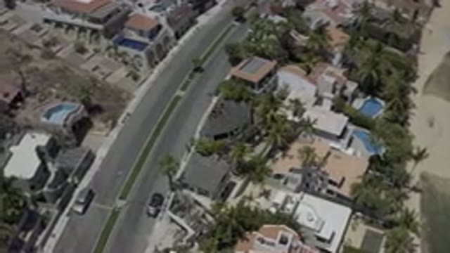 LOS CABOS MEXICO-2019: Aerial View Of Neighborhood With Luxury Houses Their