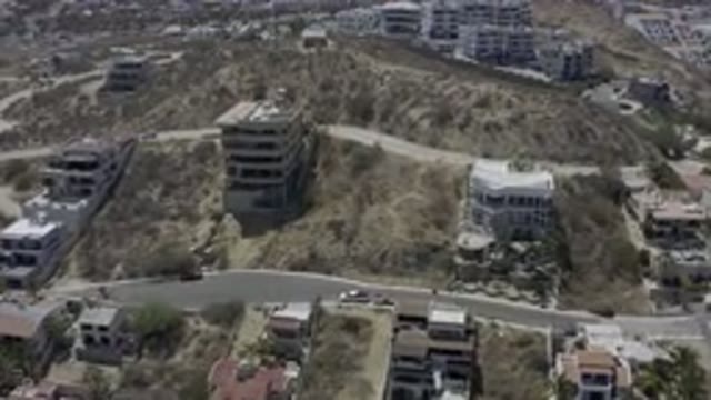 LOS CABOS MEXICO-2019: Aerial View Of Several Houses Under Construction On Land